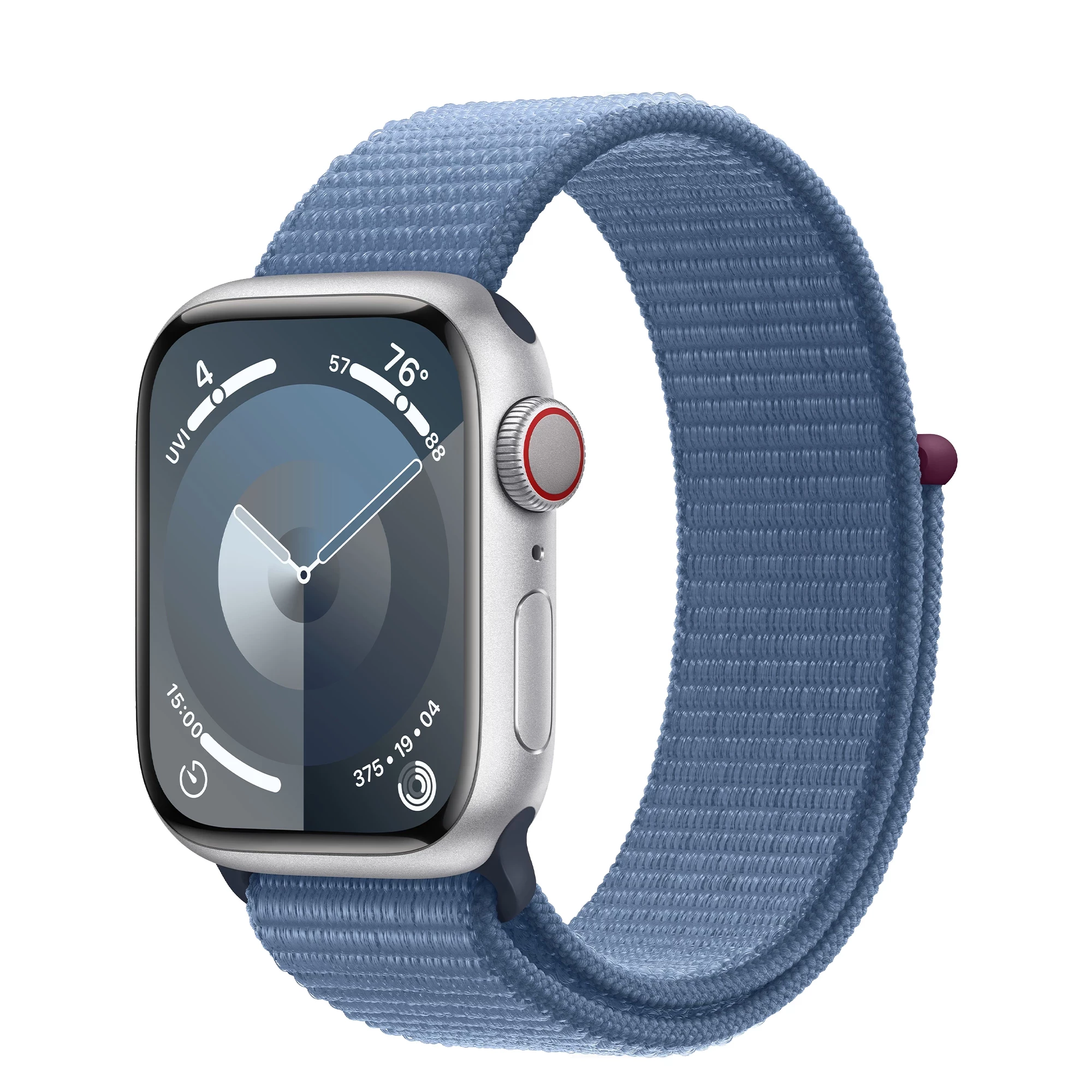 Смарт-годинник Apple Watch Series 9 GPS + Cellular 41mm Silver Alu. Case w. Winter Blue Sport Loop (MRHX3)