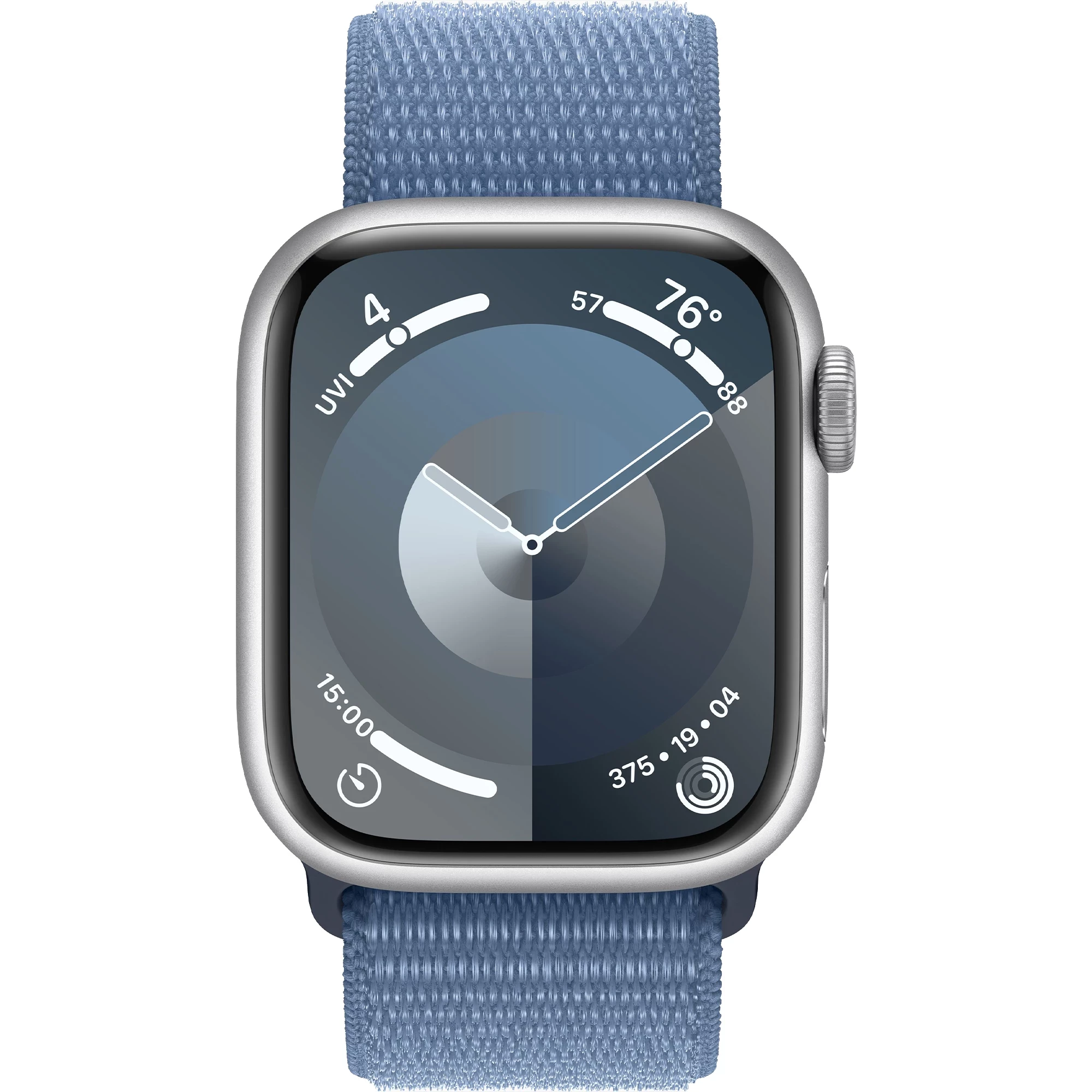 Смарт-годинник Apple Watch Series 9 GPS + Cellular 41mm Silver Alu. Case w. Winter Blue Sport Loop (MRHX3) 2 Small