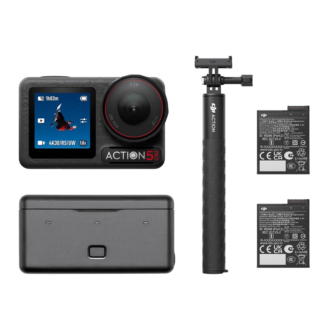 Екшн-камера DJI Osmo Action 5 Pro Adventure Combo (CP.OS.00000378.01, CP.OS.00000350.01)