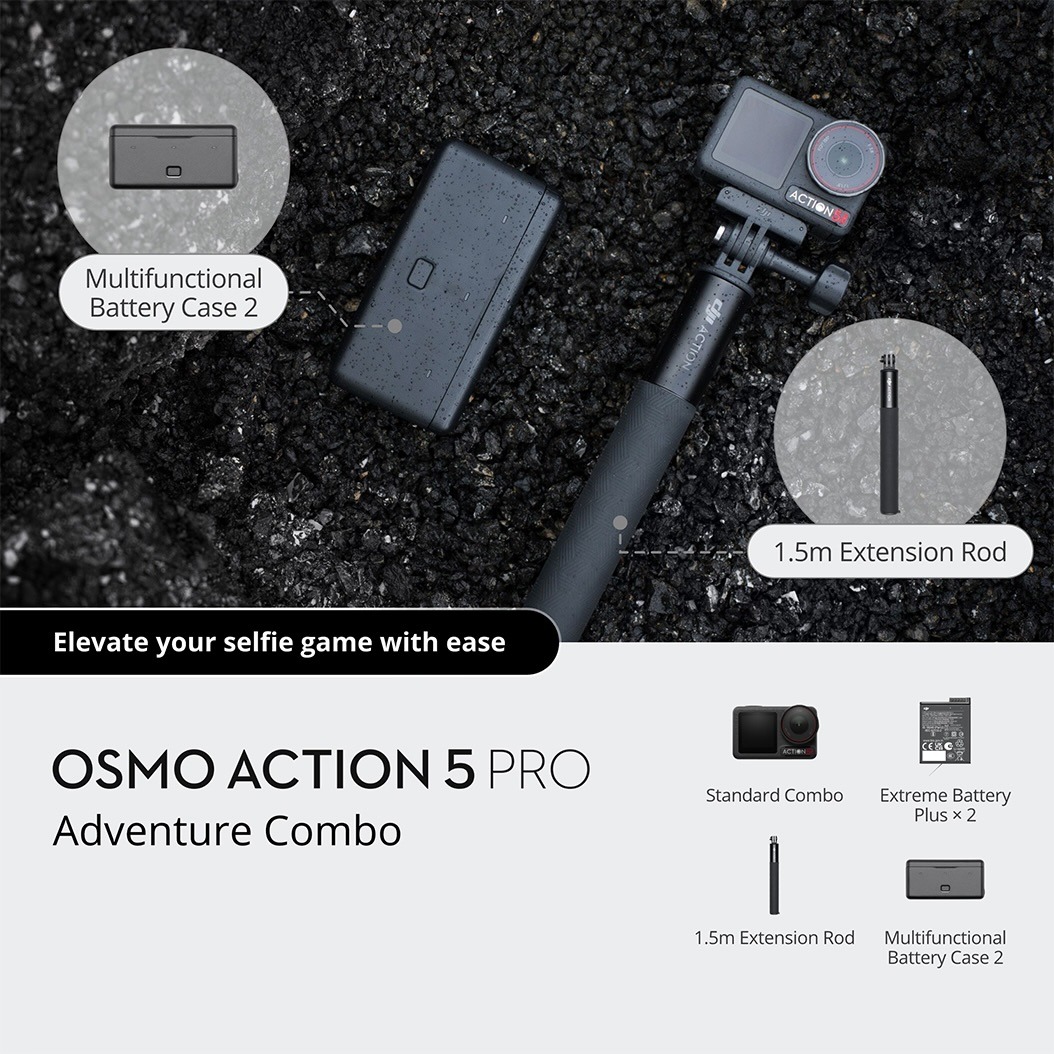 Екшн-камера DJI Osmo Action 5 Pro Adventure Combo (CP.OS.00000378.01, CP.OS.00000350.01) 8 Small