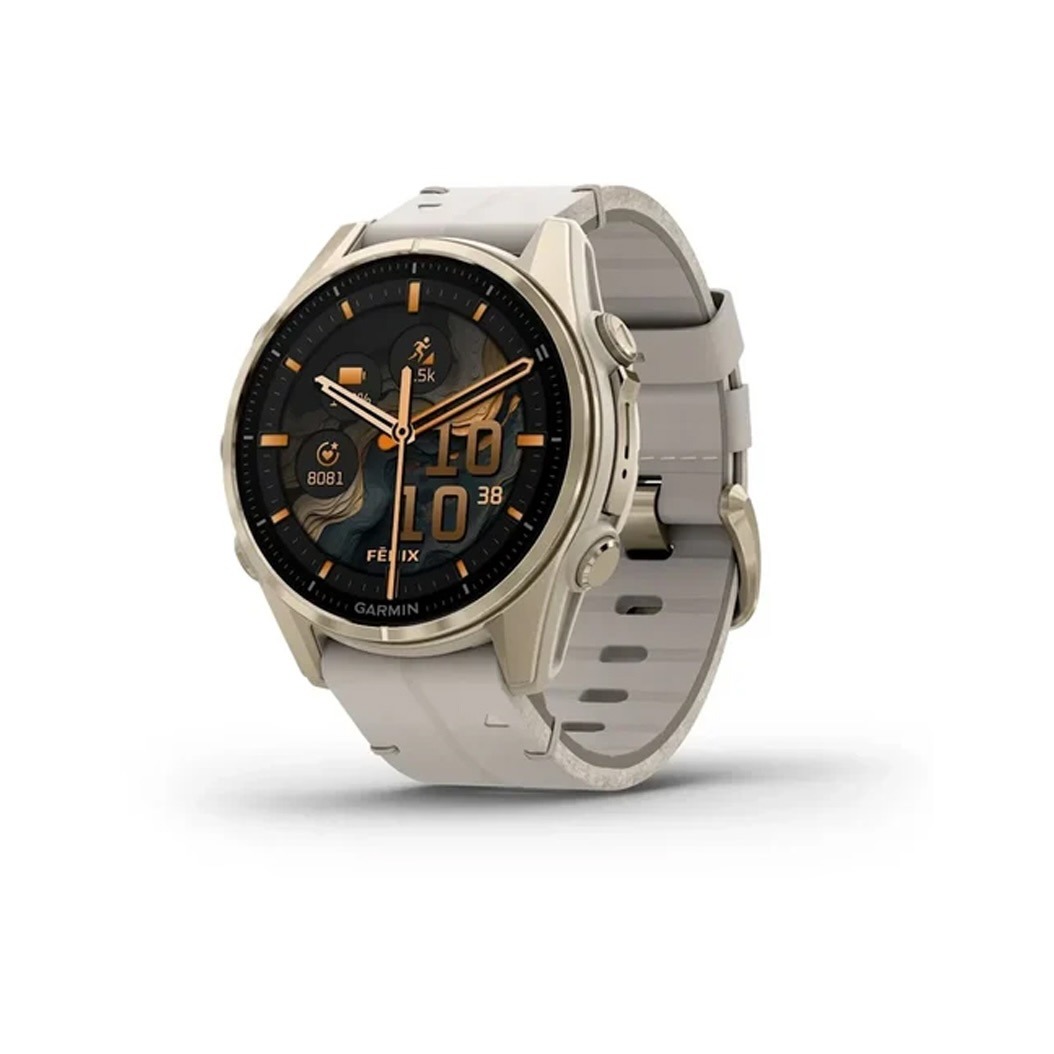 Смарт-годинник Garmin Fenix 8 AMOLED 43mm Sapphire Soft Gold with Limestone Leather Band (010-02903-40)