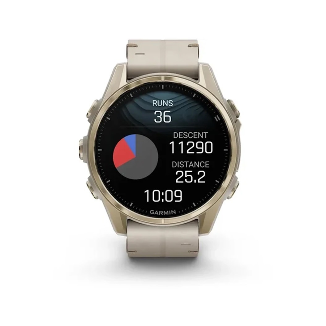 Смарт-годинник Garmin Fenix 8 AMOLED 43mm Sapphire Soft Gold with Limestone Leather Band (010-02903-40) 1 Small