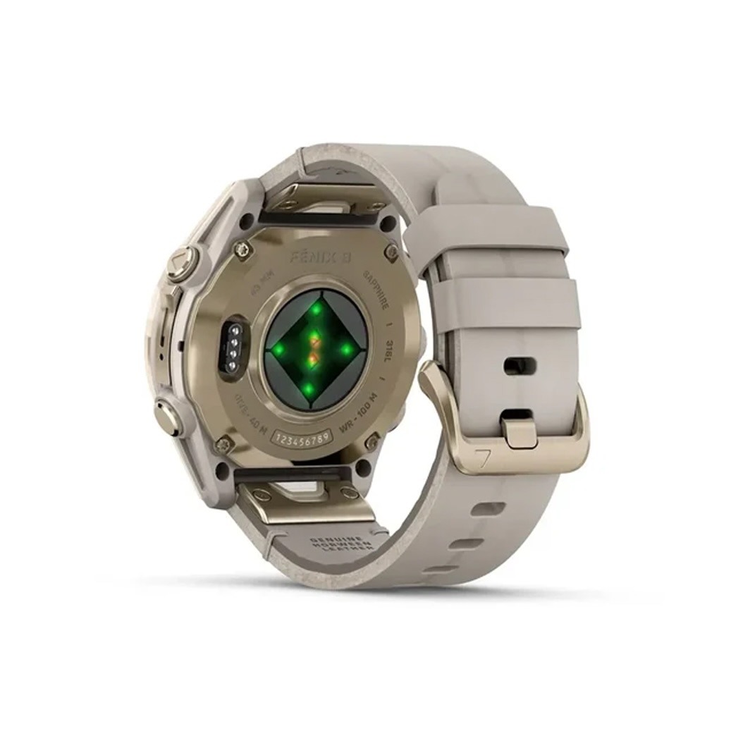 Смарт-годинник Garmin Fenix 8 AMOLED 43mm Sapphire Soft Gold with Limestone Leather Band (010-02903-40) 3 Small
