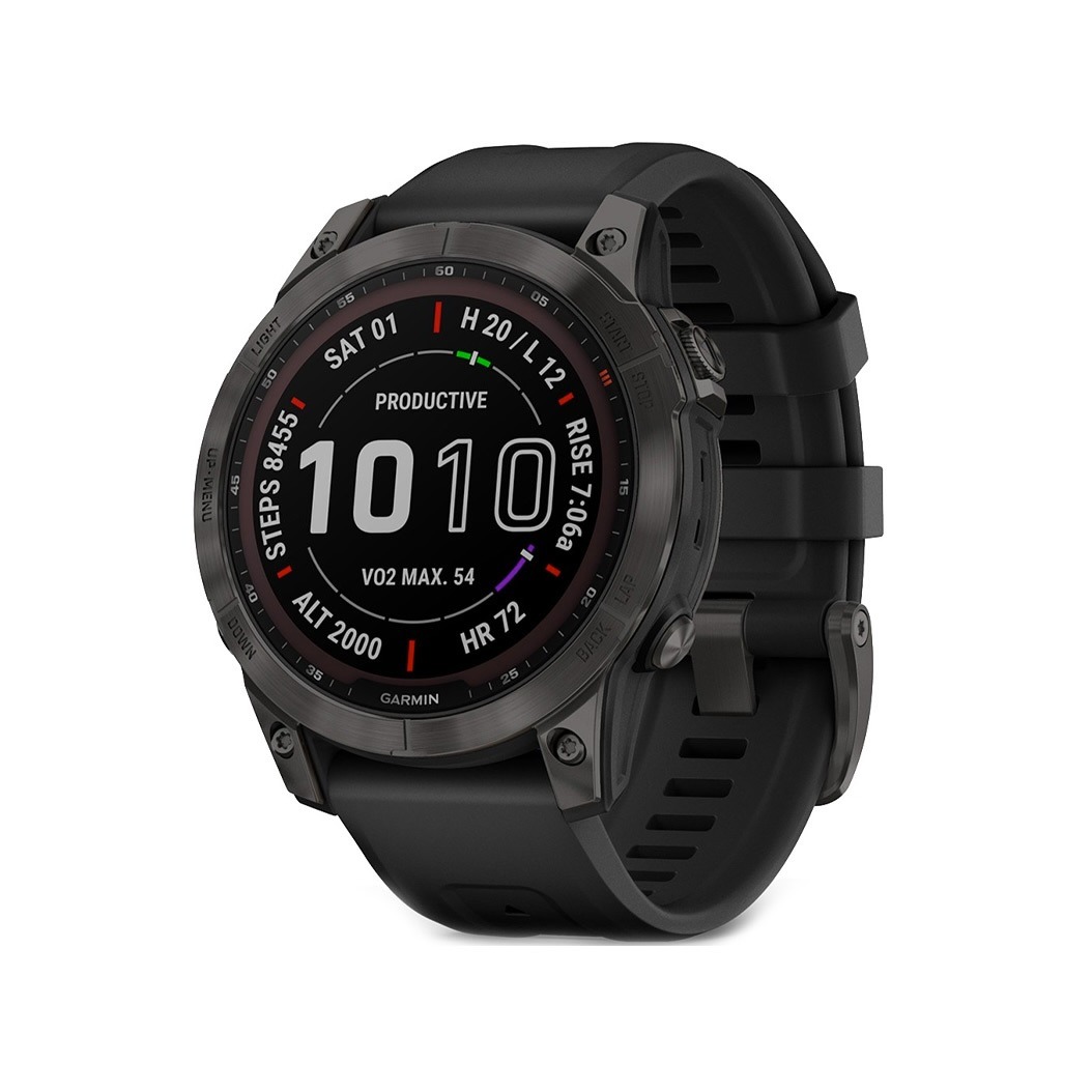 Спортивний годинник Garmin Fenix 7 Sapphire Solar Black DLC Titanium with Black Band (010-02540-34/35)