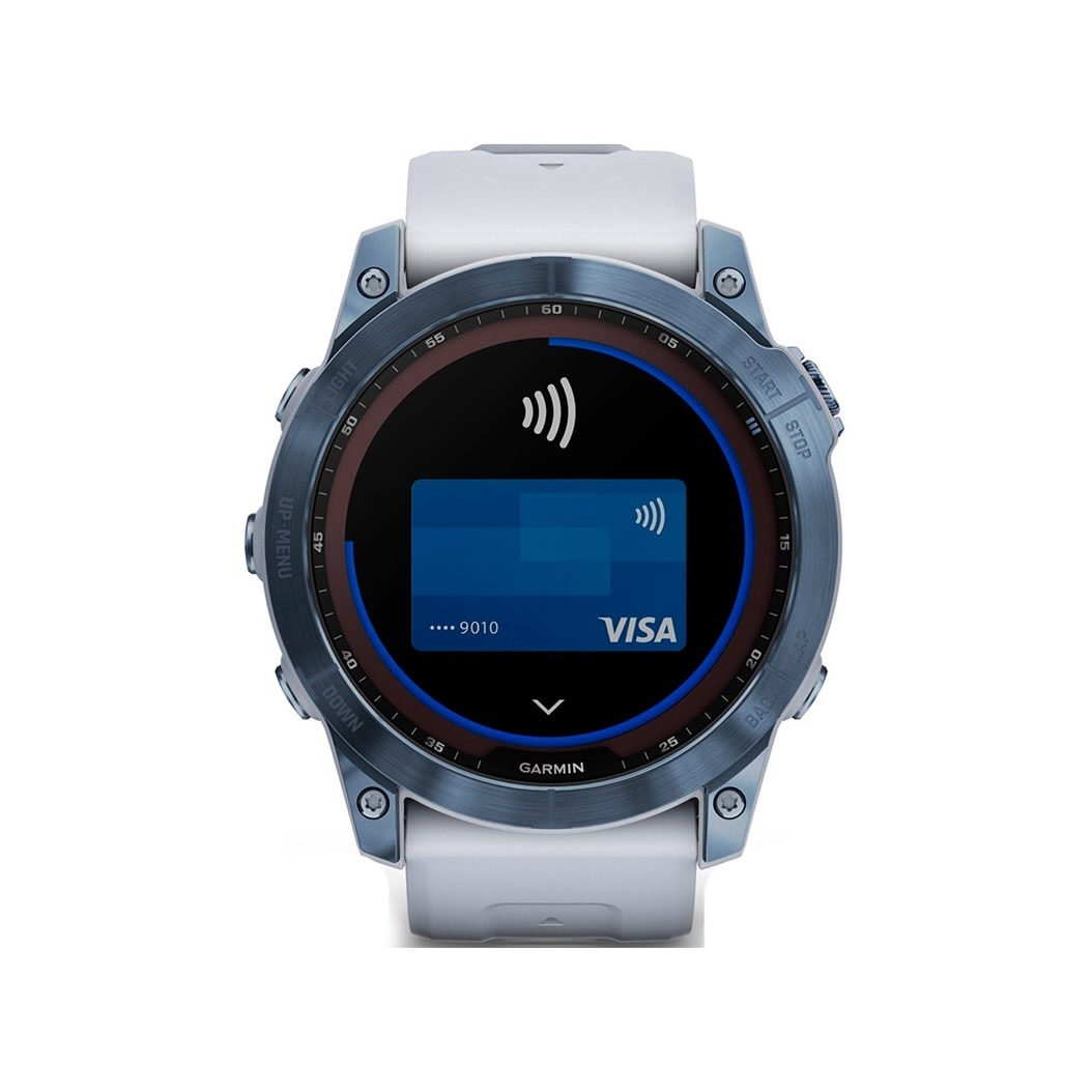 Спортивний годинник Garmin Fenix 7X Sapphire Solar Mineral Blue DLC Titanium with Whitestone Band (010-02541-14/15) 1 Small