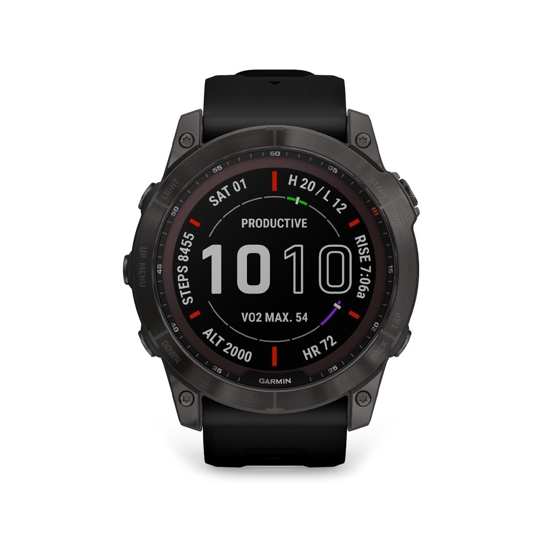 Спортивний годинник Garmin Fenix 7X Sapphire Solar Carbon Gray DLC Titanium with Black Band (010-02541-10/11) 1 Small
