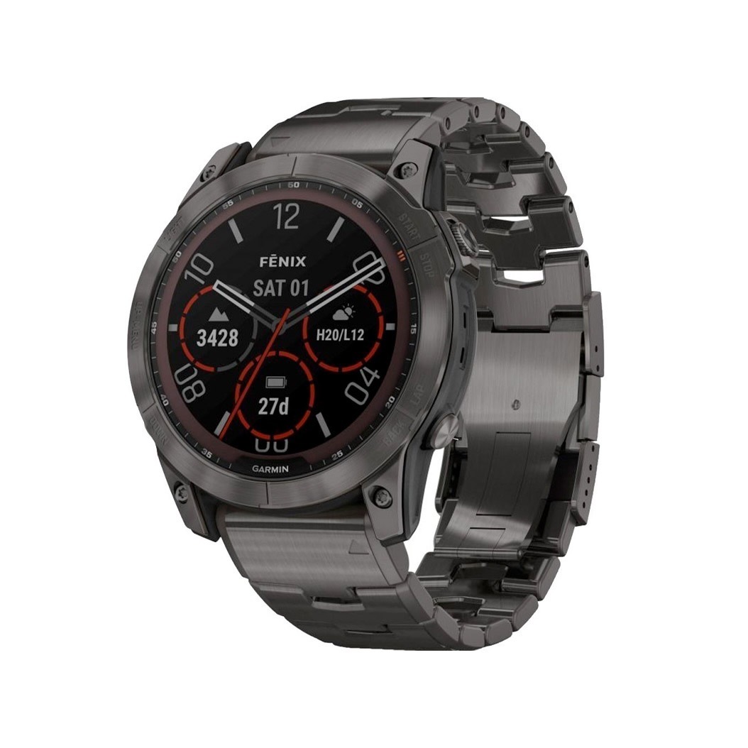 Спортивний годинник Garmin Fenix 7X Carbon Gray DLC Titanium with Titanium Band (010-02541-27)