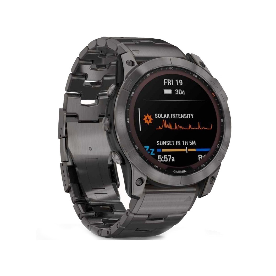 Спортивний годинник Garmin Fenix 7X Carbon Gray DLC Titanium with Titanium Band (010-02541-27) 2 Small