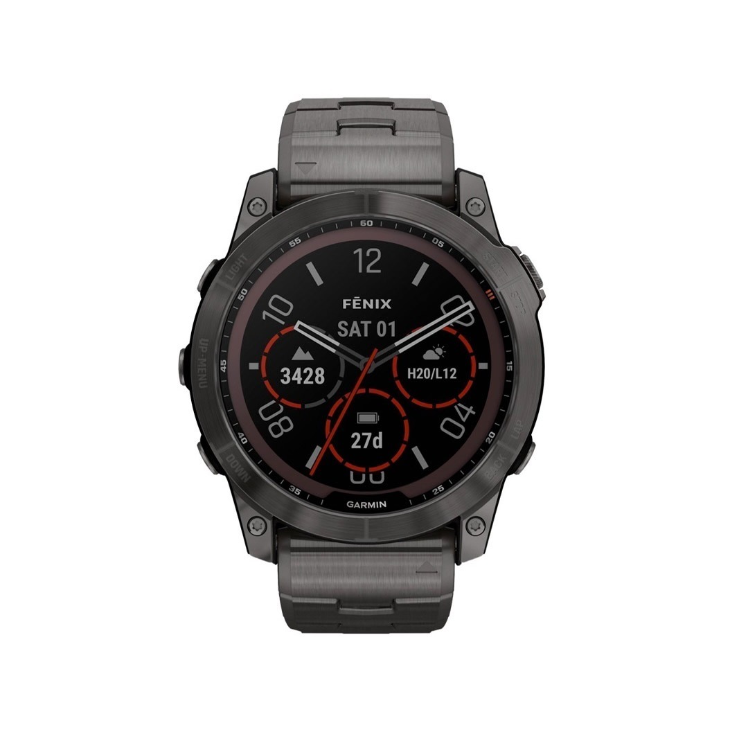 Спортивний годинник Garmin Fenix 7X Carbon Gray DLC Titanium with Titanium Band (010-02541-27) 1 Small