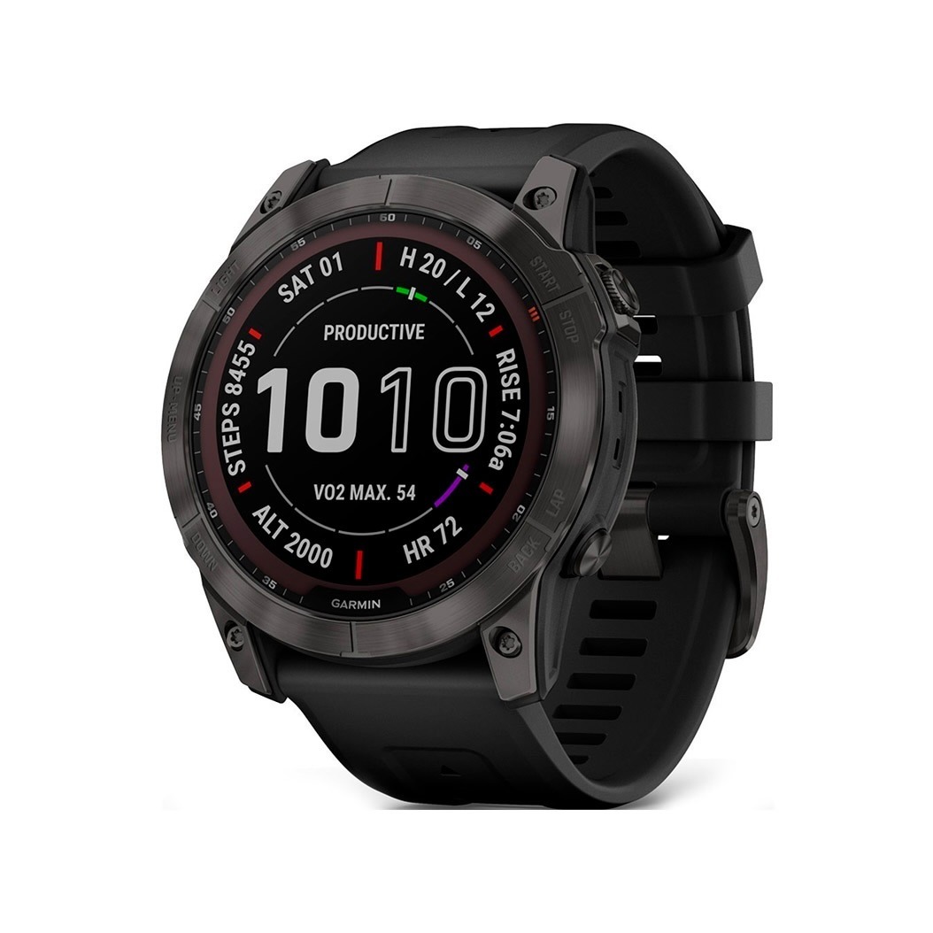 Спортивний годинник Garmin Fenix 7X Sapphire Solar Black DLC Titanium w. Black Band (010-02541-22/23)