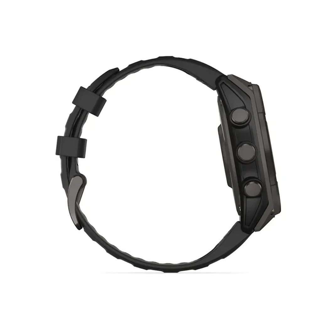 Смарт-годинник Garmin Fenix 8 Solar 47mm Sapphire Carbon Grey DLC Titanium with Black/Pebble Grey Silicone Band (010-02906-11) 4 Small