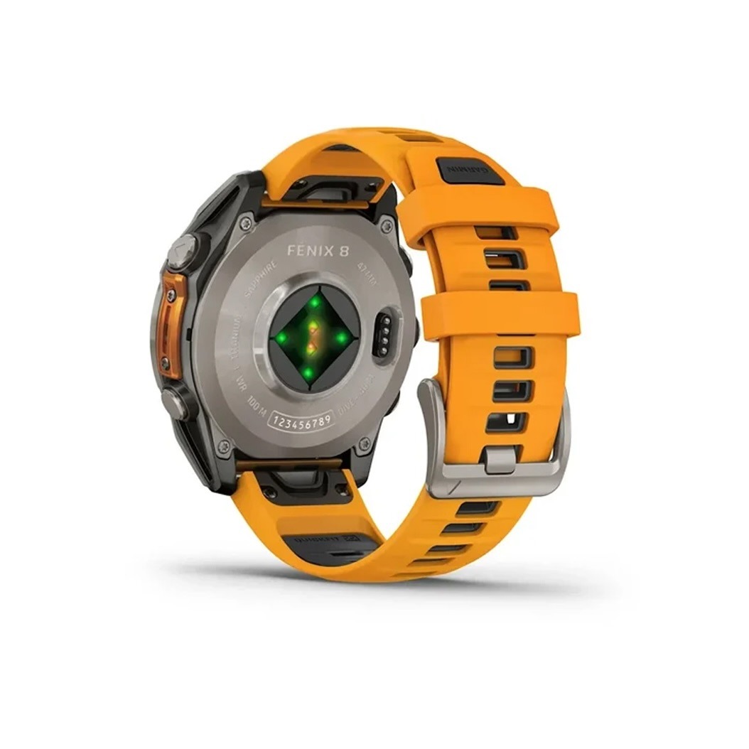 Смарт-годинник Garmin Fenix 8 AMOLED 47mm Sapphire Titanium with Spark Orange/Graphite Silicone Band (010-02904-10/11) 3 Small