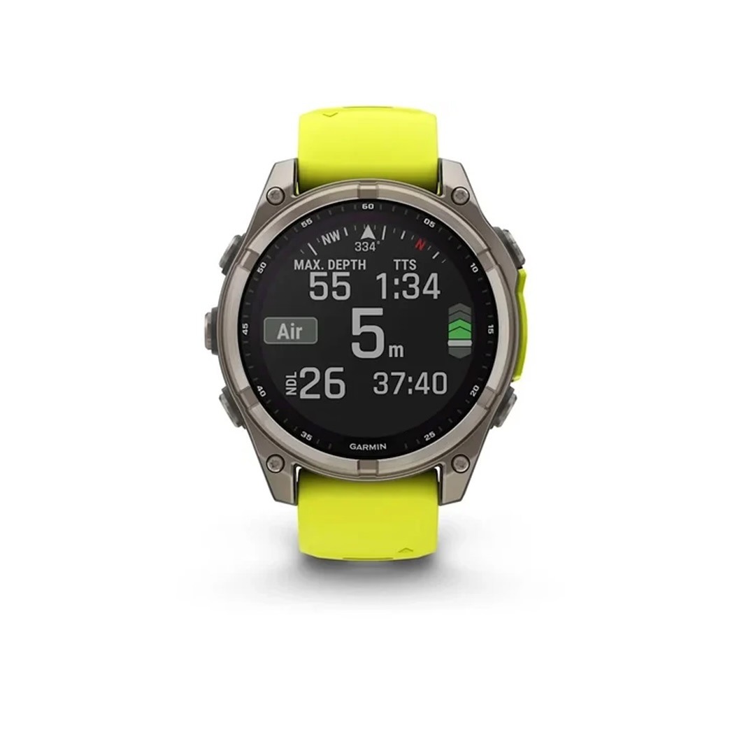 Смарт-годинник Garmin Fenix 8 Solar 47mm Sapphire Titanium with Amp Yellow/Graphite Silicone Band (010-02906-20/21) 1 Small
