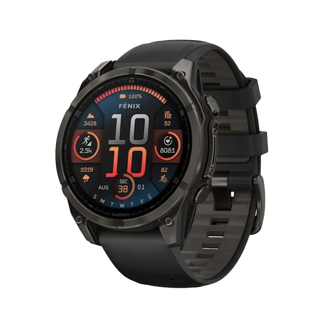 Смарт-годинник Garmin Fenix 8 AMOLED 47mm Sapphire Carbon Grey DLC with Black/Pebble Grey Silicone Band (010-02904-20/21)