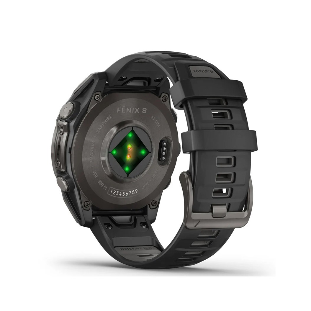 Смарт-годинник Garmin Fenix 8 AMOLED 47mm Sapphire Carbon Grey DLC with Black/Pebble Grey Silicone Band (010-02904-20/21) 3 Small
