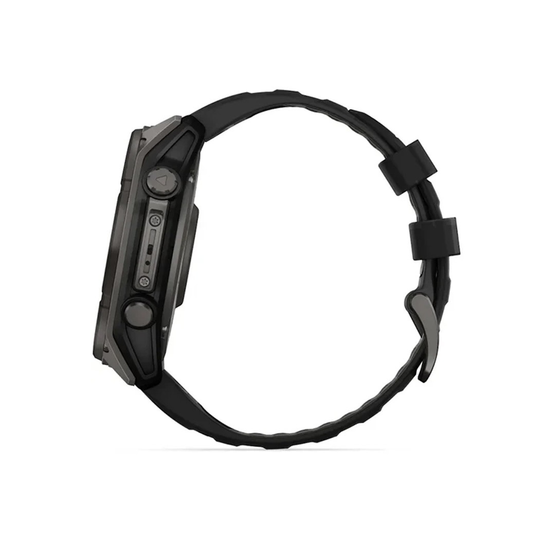 Смарт-годинник Garmin Fenix 8 Solar 51mm Sapphire Carbon Grey DLC Titanium with Black/Pebble Grey Silicone Band (010-02907-11) 2 Small