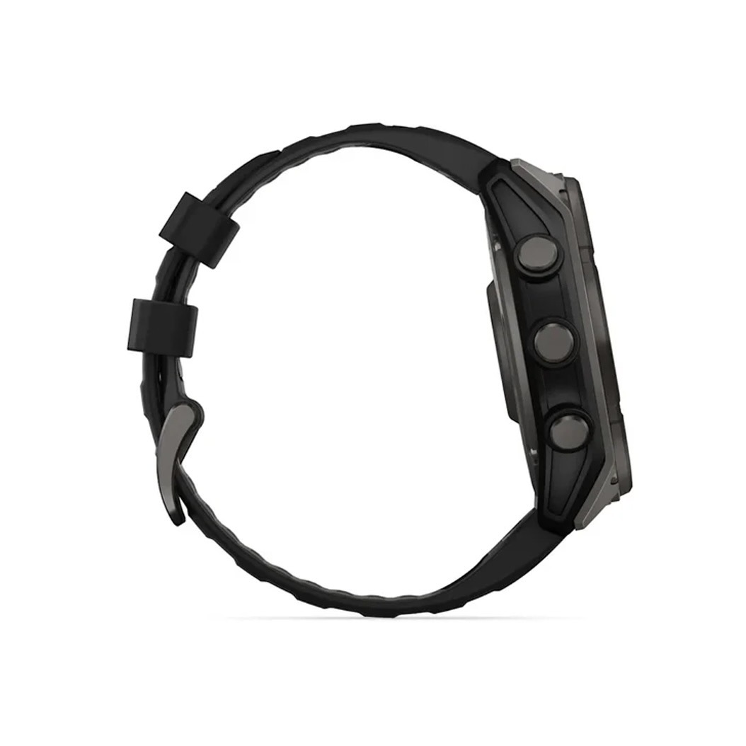 Смарт-годинник Garmin Fenix 8 Solar 51mm Sapphire Carbon Grey DLC Titanium with Black/Pebble Grey Silicone Band (010-02907-11) 4 Small