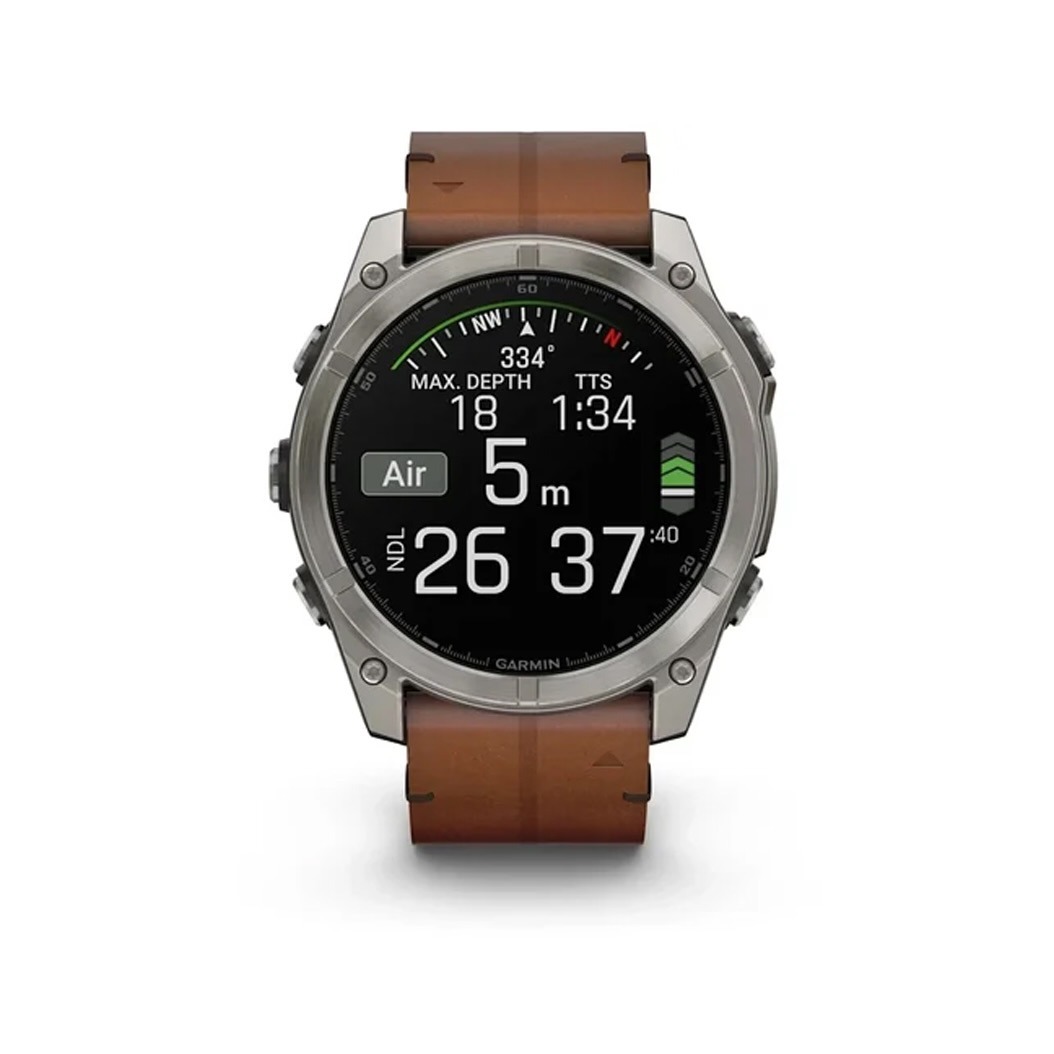 Смарт-годинник Garmin Fenix 8 AMOLED 51mm Sapphire Titanium with Chestnut Leather Band (010-02905-40) 1 Small