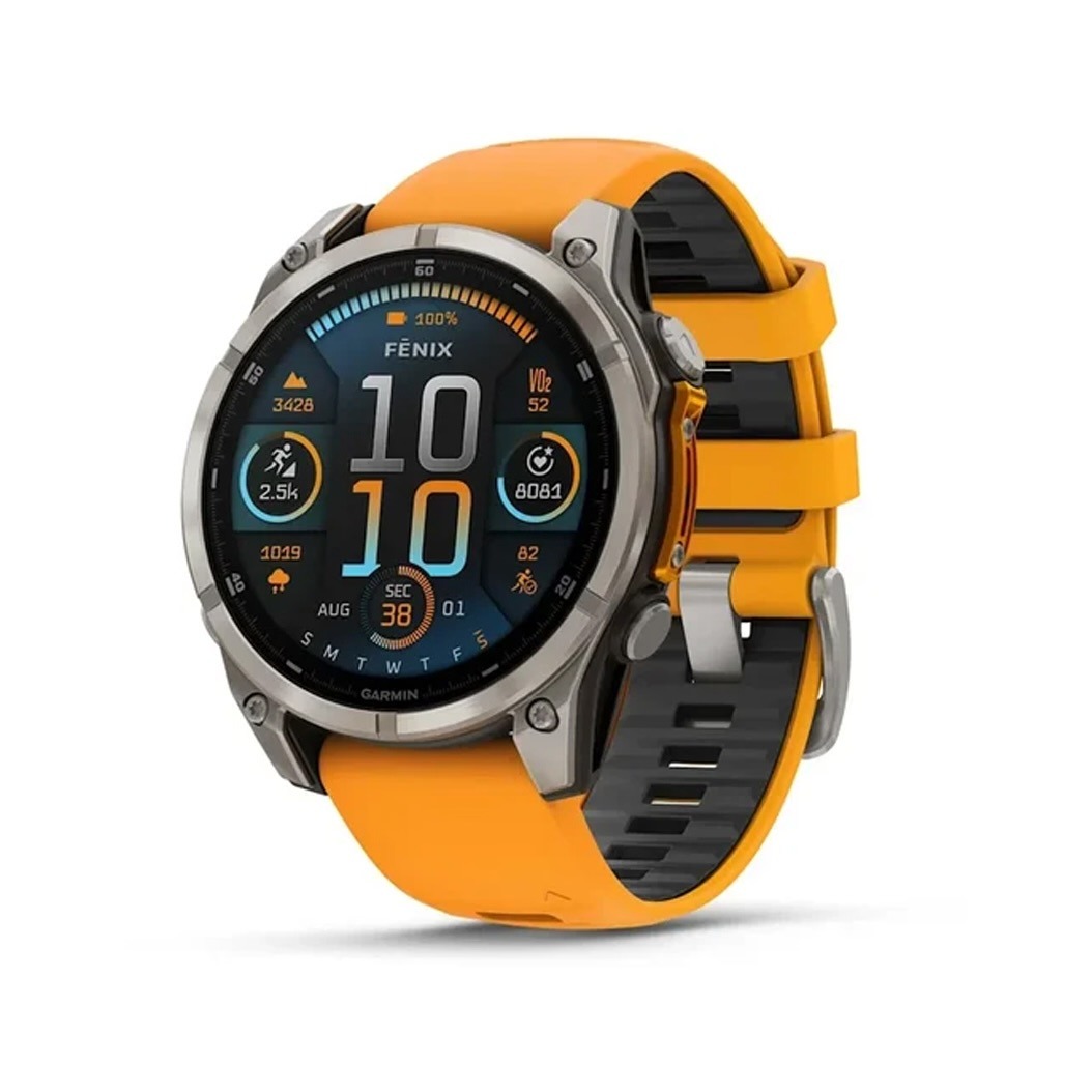 Смарт-годинник Garmin Fenix 8 AMOLED 51mm Sapphire Titanium with Spark Orange and Graphite Silicone Band (010-02905-10/11)