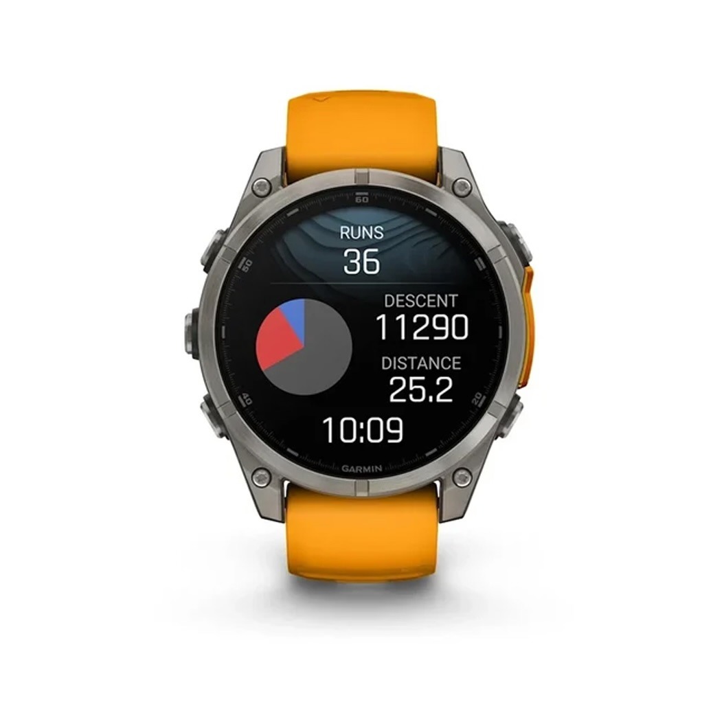 Смарт-годинник Garmin Fenix 8 AMOLED 51mm Sapphire Titanium with Spark Orange and Graphite Silicone Band (010-02905-10/11) 1 Small