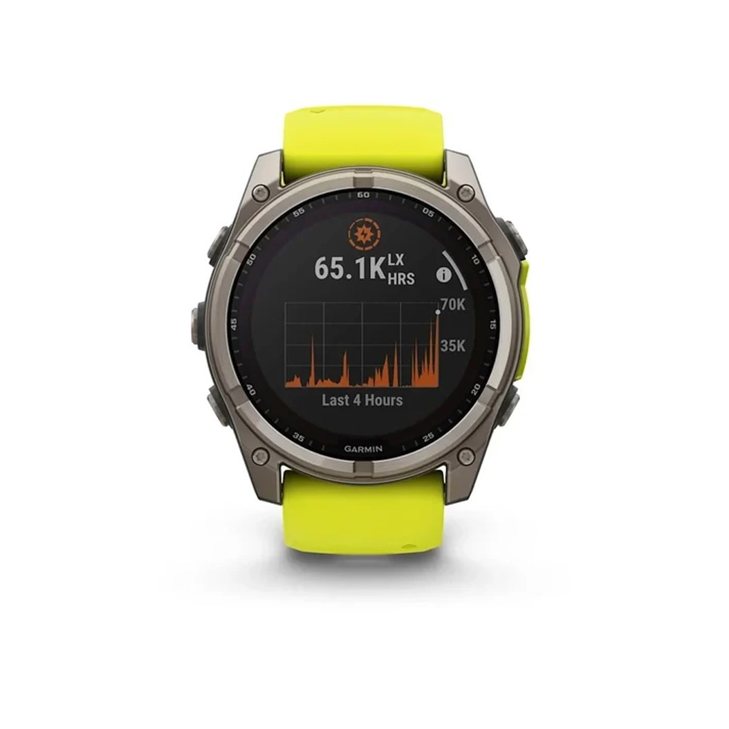 Смарт-годинник Garmin Fenix 8 Solar 51mm Sapphire Titanium with Amp Yellow/Graphite Silicone Band (010-02907-21) 1 Small