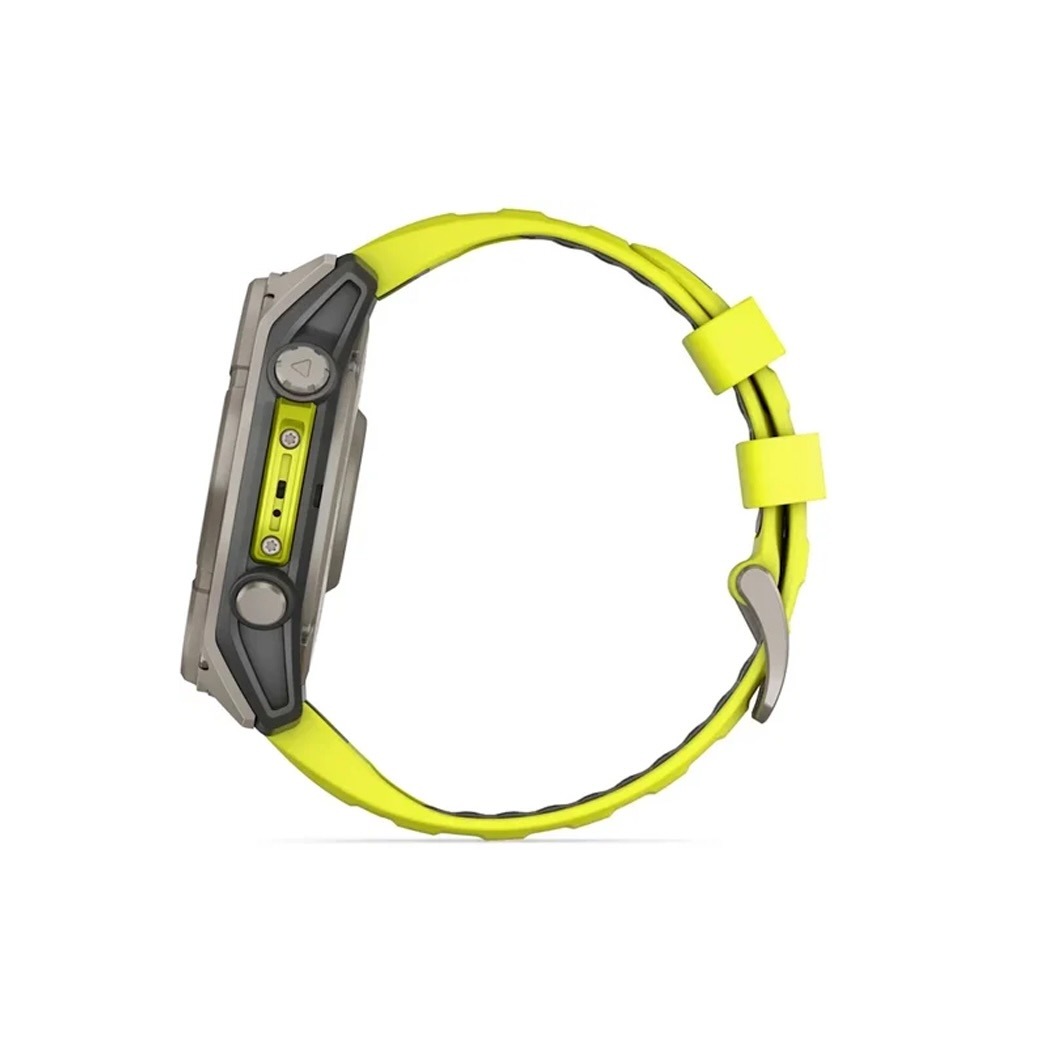 Смарт-годинник Garmin Fenix 8 Solar 51mm Sapphire Titanium with Amp Yellow/Graphite Silicone Band (010-02907-21) 2 Small