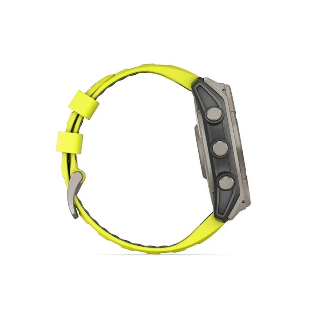 Смарт-годинник Garmin Fenix 8 Solar 51mm Sapphire Titanium with Amp Yellow/Graphite Silicone Band (010-02907-21) 4 Small