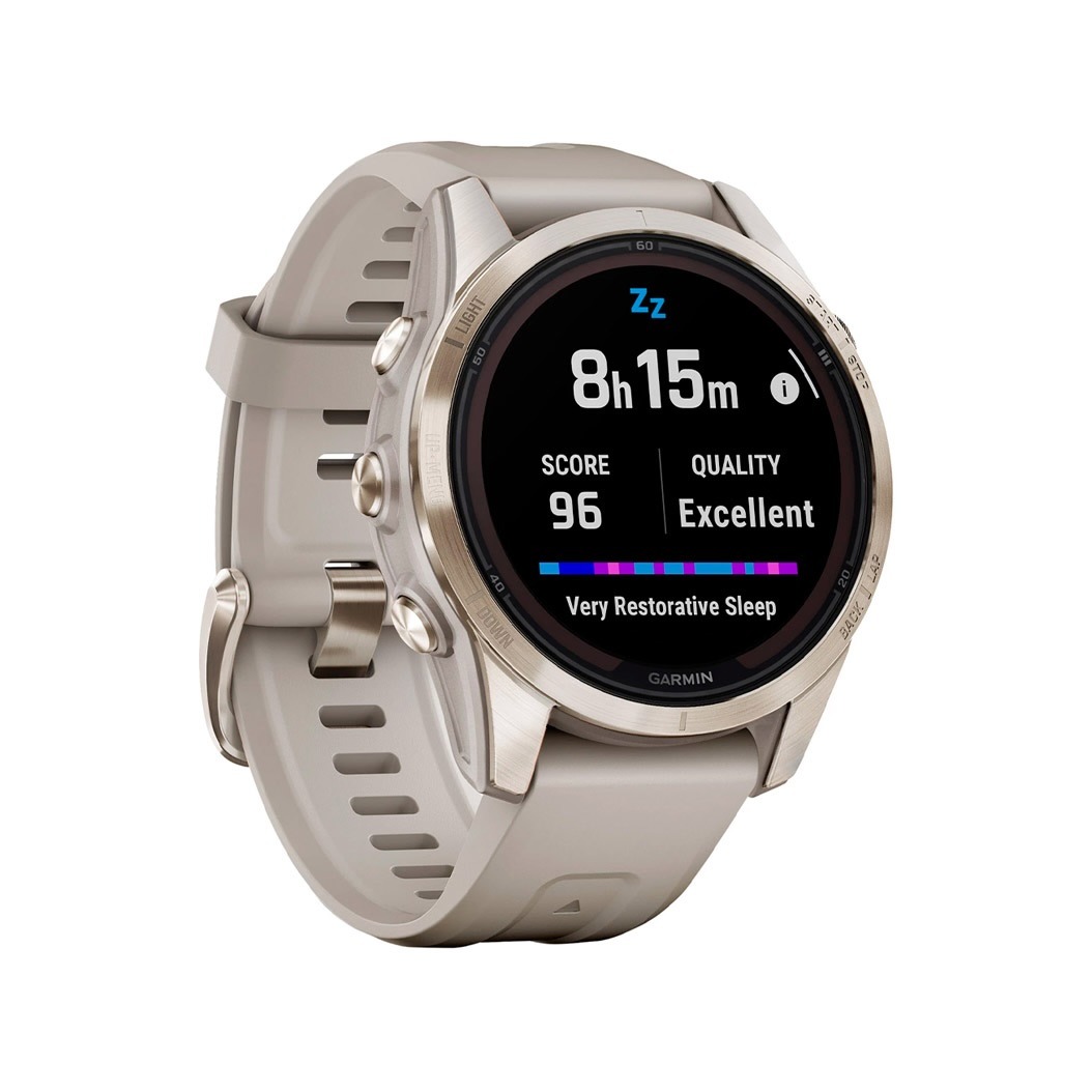 Спортивний годинник Garmin Fenix 7S Pro Sapphire Solar Soft Gold with Limestone Leather Band (010-02776-30) 2 Small