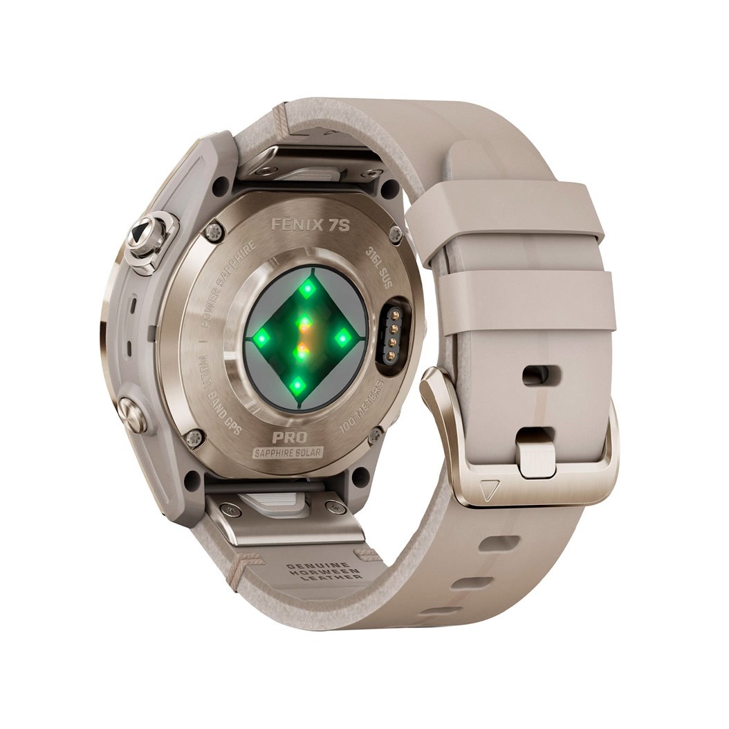 Спортивний годинник Garmin Fenix 7S Pro Sapphire Solar Soft Gold with Limestone Leather Band (010-02776-30) 4 Small