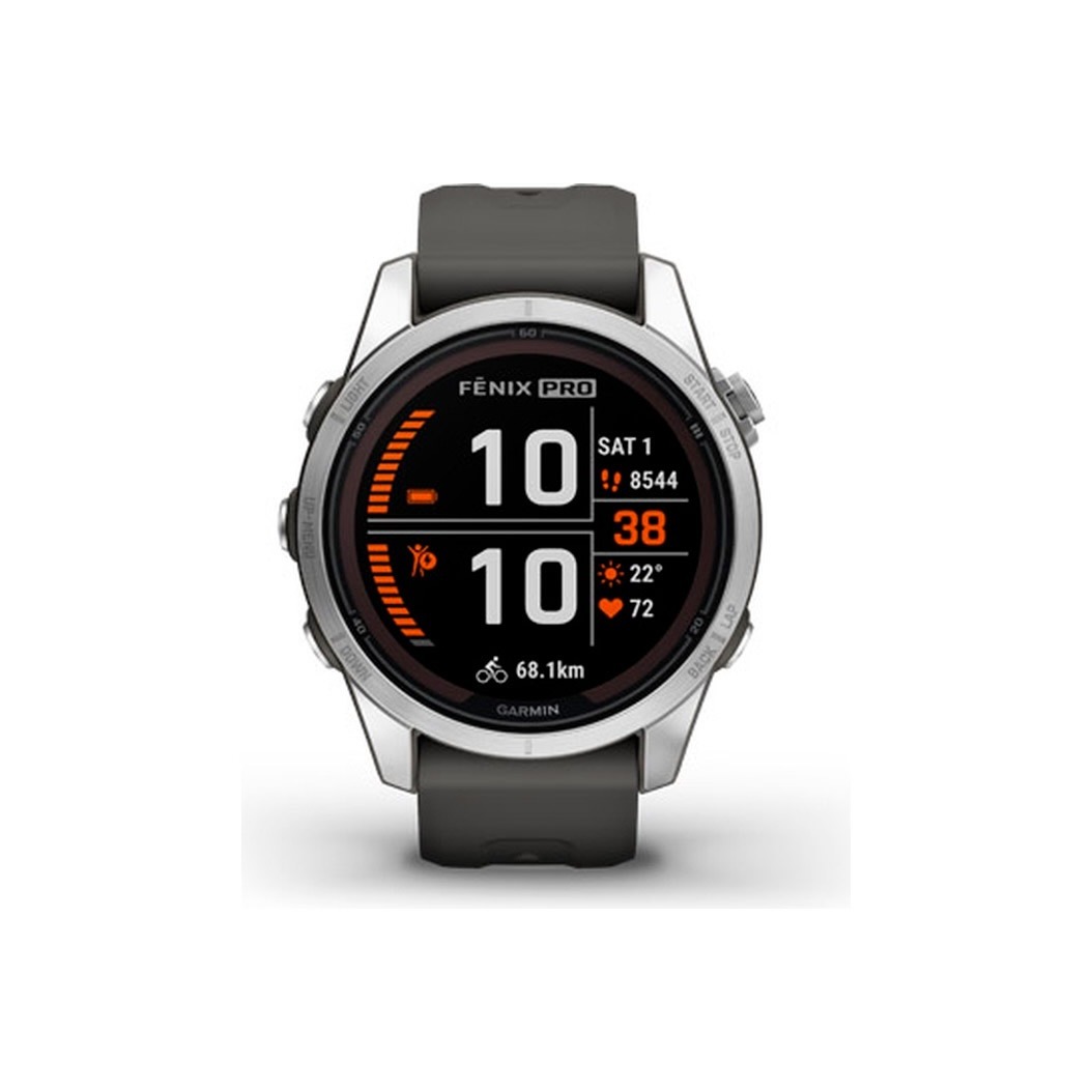Спортивний годинник Garmin Fenix 7S Pro Solar Silver w. Graphite Band (010-02776-00/01) 1 Small
