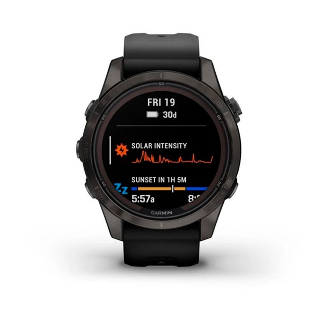 Спортивний годинник Garmin Fenix 7S Pro Sapphire Solar Carbon G. DLC Tit. with Black Band (010-02776-10/11) 1 Small